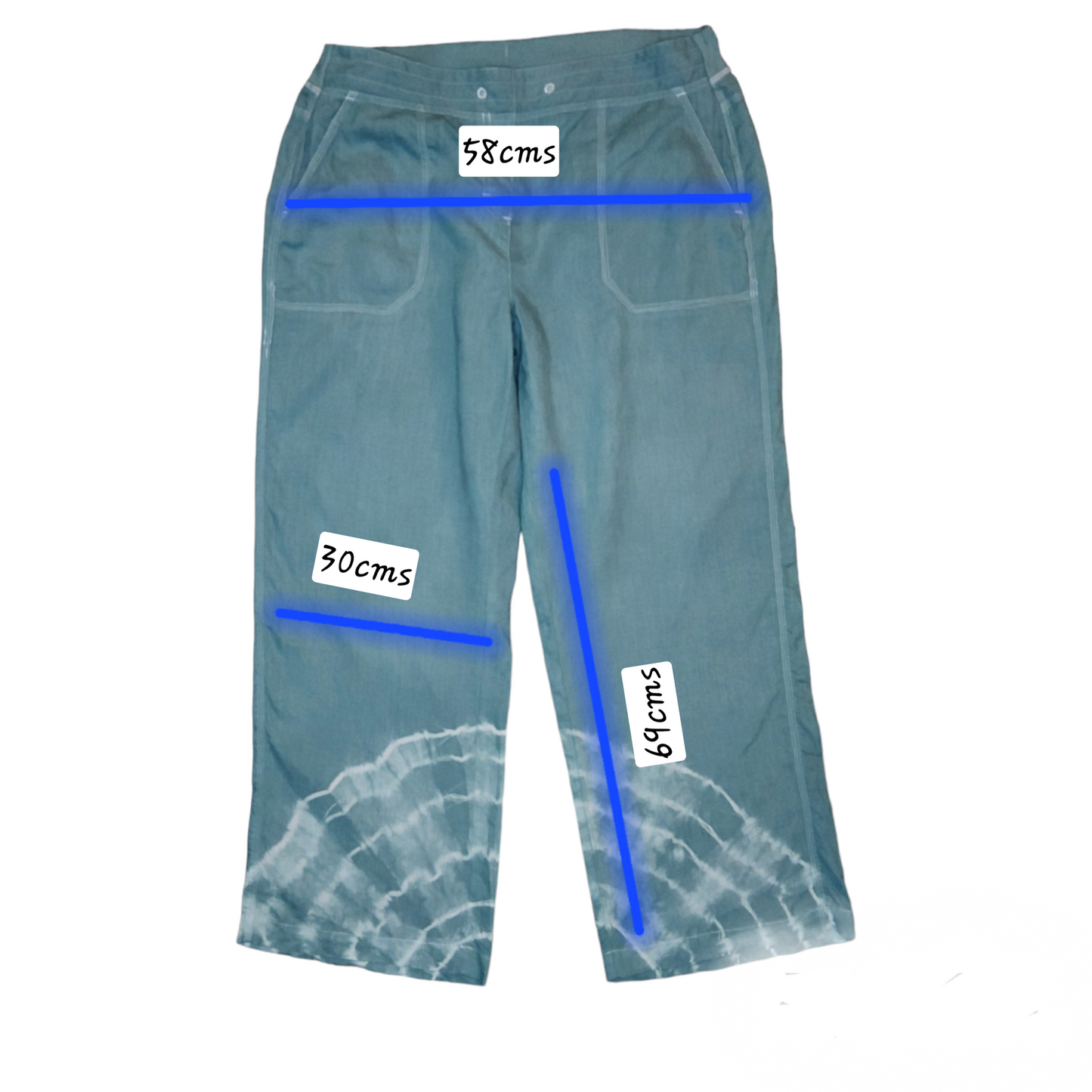 Tie Dye linen trousers - size 16