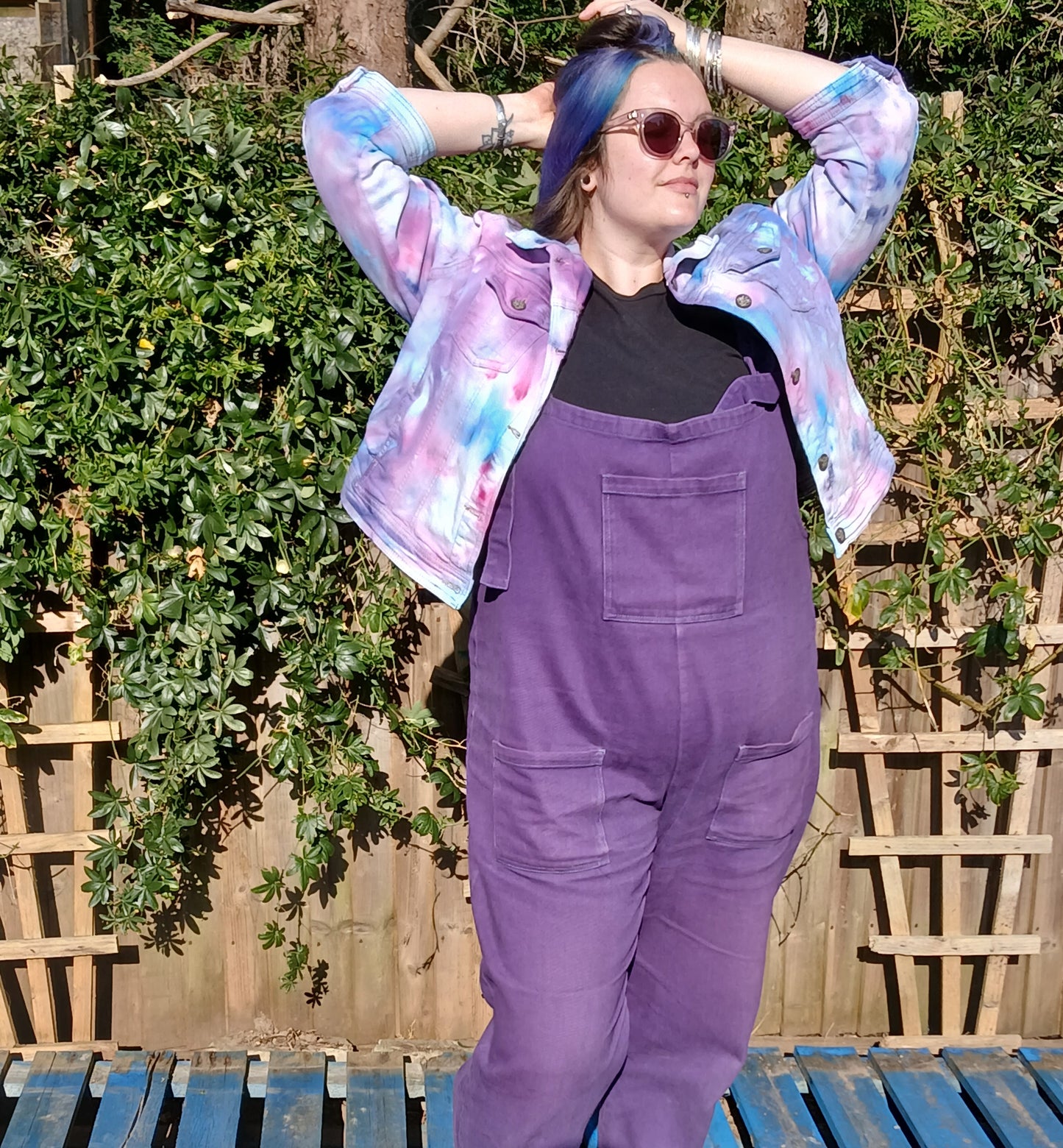Ice dye denim jacket - size 18