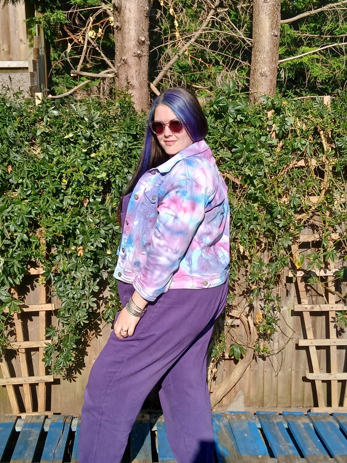 Ice dye denim jacket - size 18