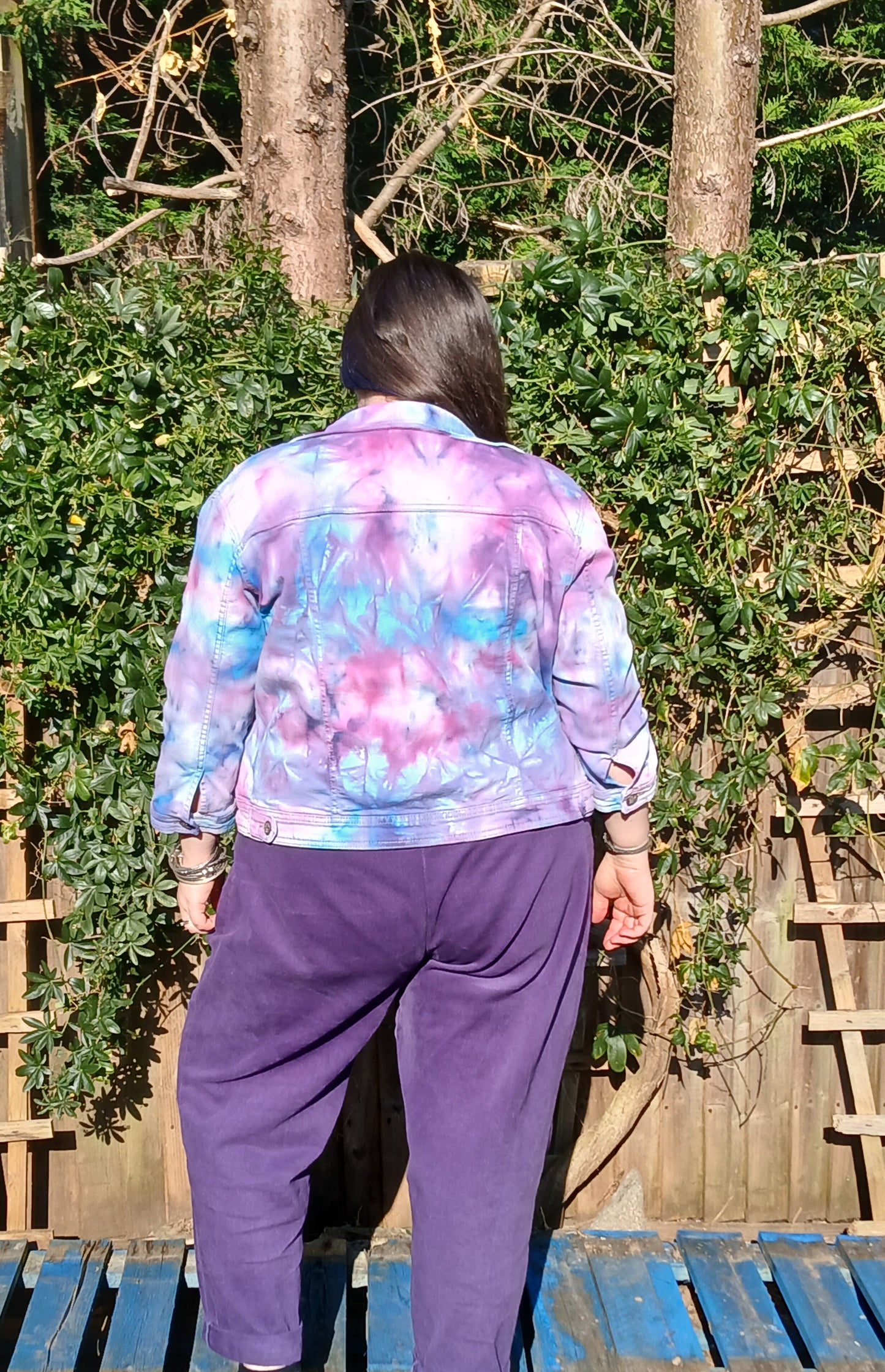Ice dye denim jacket - size 18