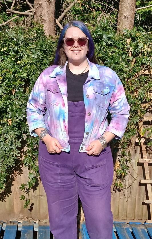 Ice dye denim jacket - size 18
